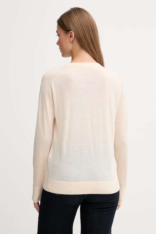 Odzież United Colors of Benetton sweter wełniany 11AHD10CV beżowy