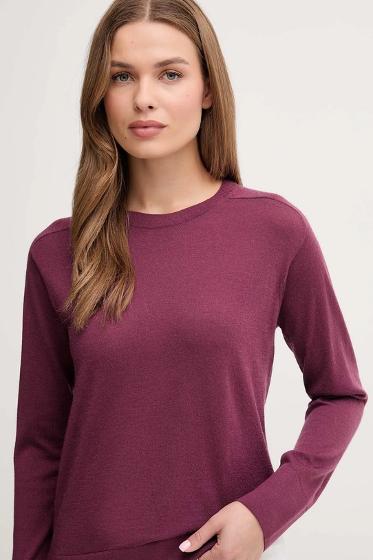 United Colors of Benetton sweter wełniany fioletowy 11AHD10CV