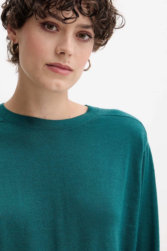 United Colors of Benetton sweter wełniany turkusowy 11AHD10CV