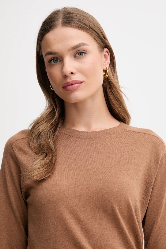 United Colors of Benetton sweter wełniany brązowy 11AHD10CV