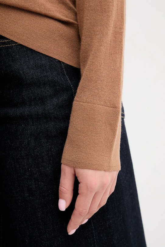 United Colors of Benetton sweter wełniany 11AHD10CV brązowy