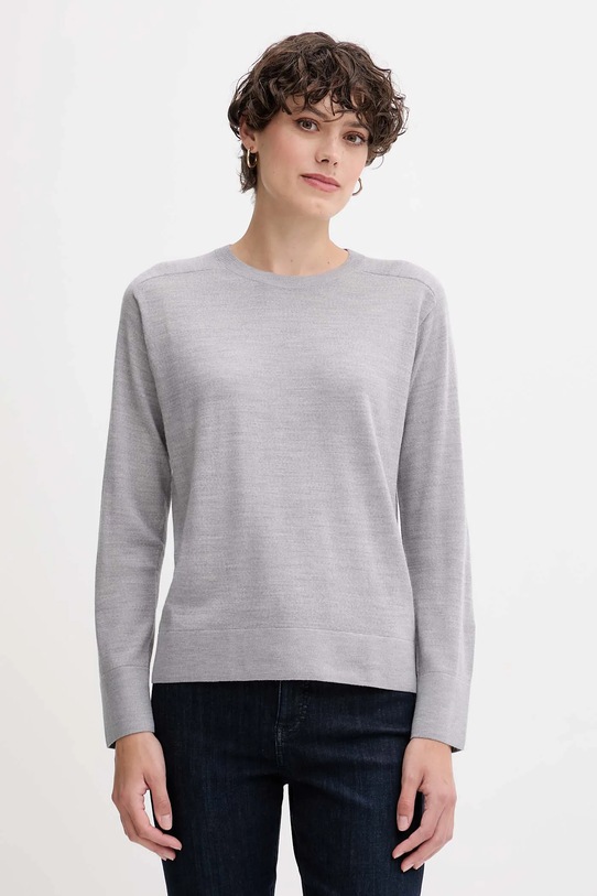 United Colors of Benetton sweter wełniany okrągły szary 11AHD10CV