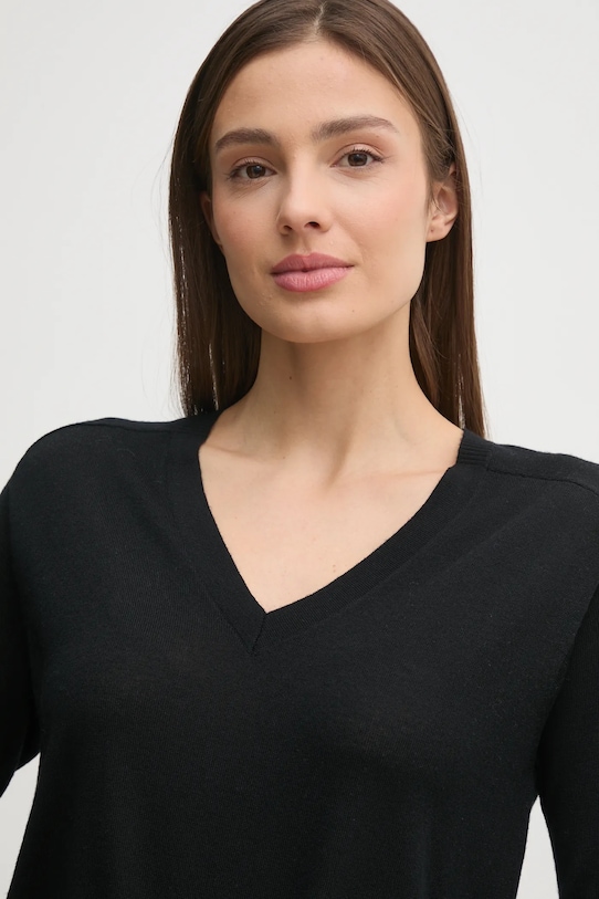 Шерстяной свитер United Colors of Benetton чёрный 11AHD402M