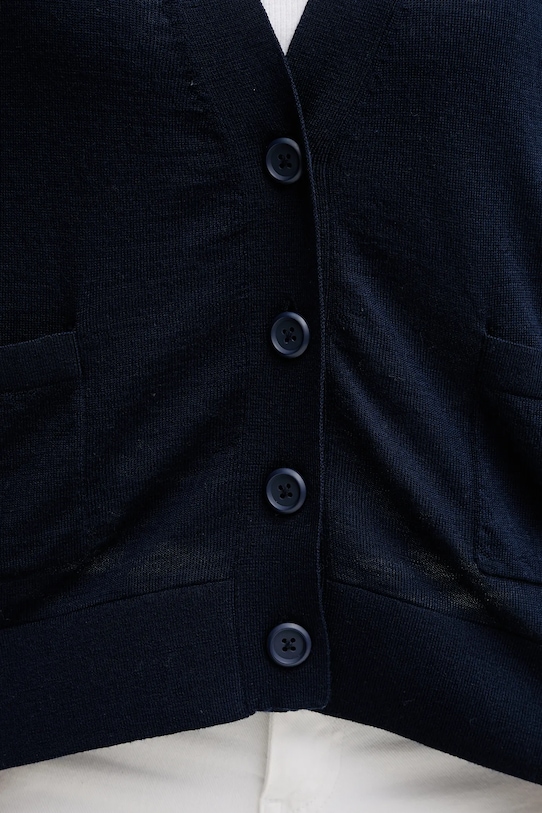 United Colors of Benetton kardigan wełniany 11AHD604R granatowy