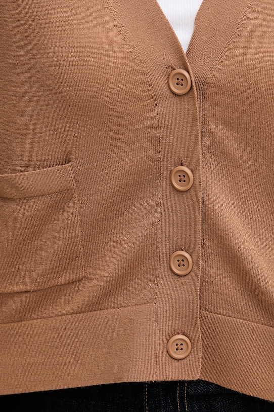 United Colors of Benetton kardigan wełniany 11AHD604R brązowy