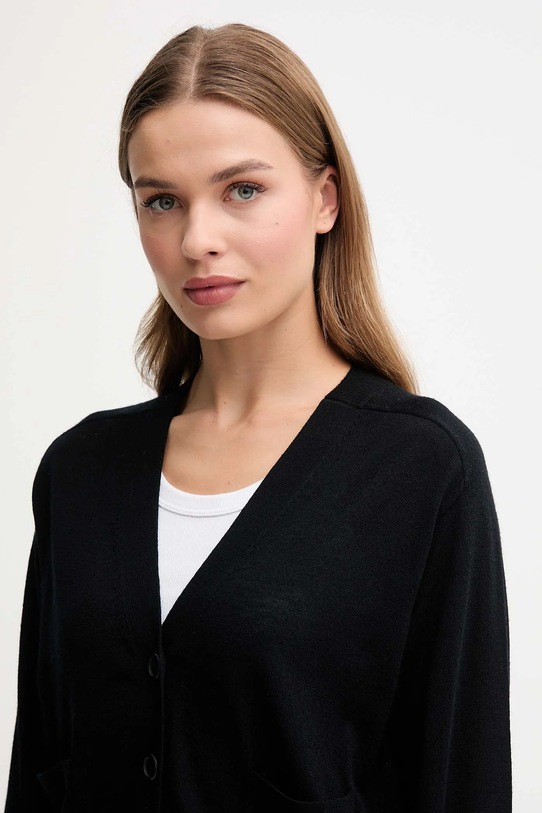United Colors of Benetton kardigan wełniany czarny 11AHD604R