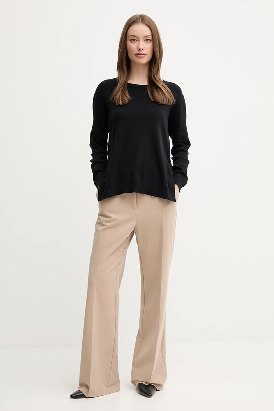 United Colors of Benetton pulover de bumbac 1091D10D7 negru SS25