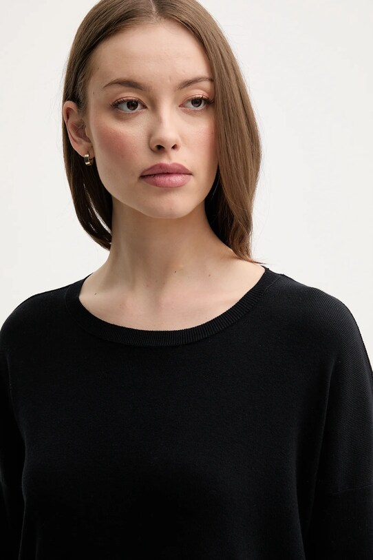 United Colors of Benetton pulover de bumbac negru 1091D10D7