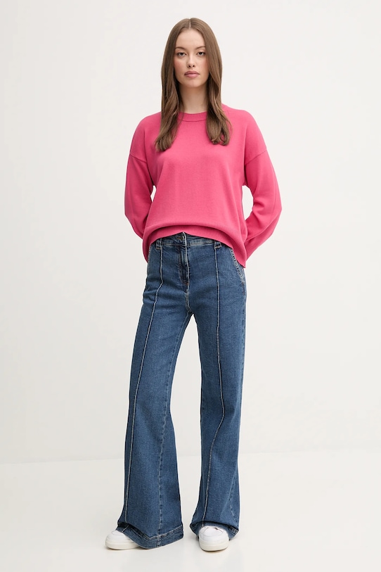 Бавовняний светр United Colors of Benetton 1294D10DP рожевий SS25