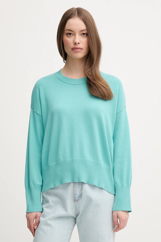 United Colors of Benetton pulover de bumbac subtiri turcoaz 1294D10DP