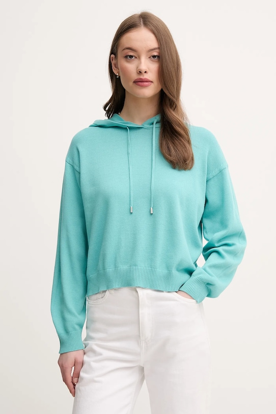 United Colors of Benetton sweter bawełniany bawełna turkusowy 1294D203T