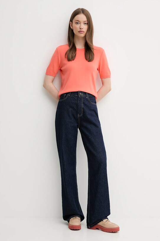 United Colors of Benetton pulover de bumbac 1091D10D5 portocaliu SS25