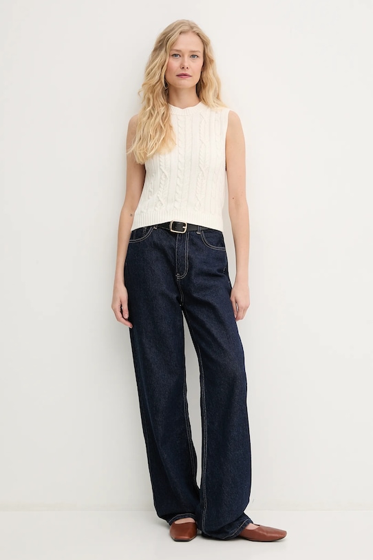 United Colors of Benetton kamizelka bawełniana 1694D10CM beżowy SS25