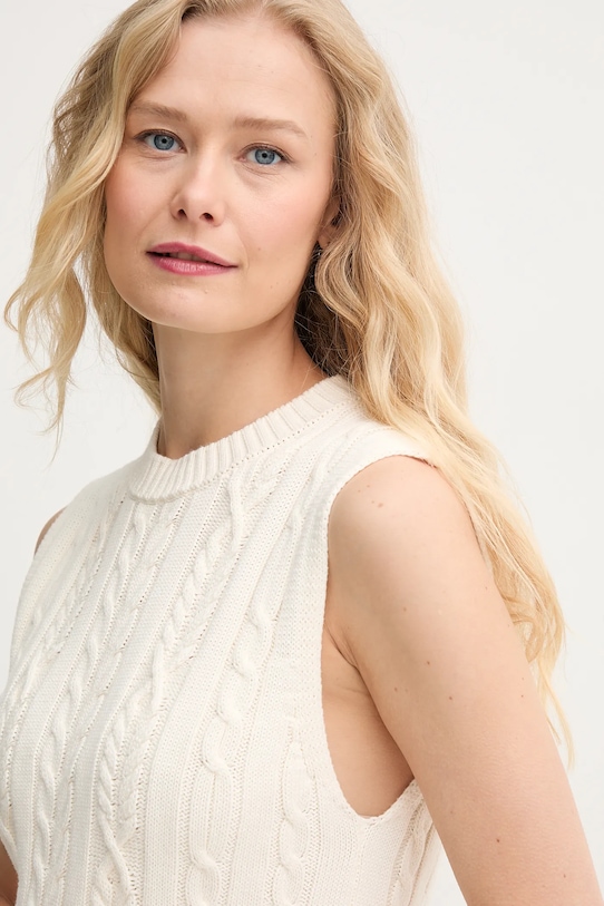 United Colors of Benetton kamizelka bawełniana beżowy 1694D10CM