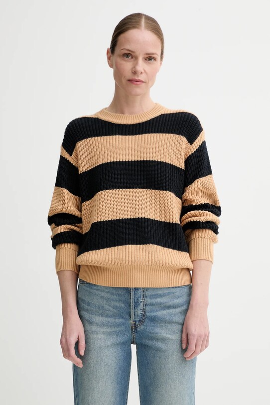 Levi's sweter z domieszką wełny ROCKET SWEATER okrągły brązowy 0012L