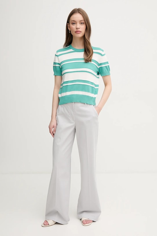 Bombažen pulover United Colors of Benetton 1294E10D0 turkizna SS25