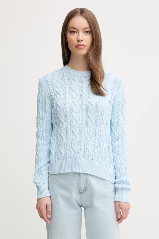 Хлопковый свитер United Colors of Benetton хлопок голубой 1594D10D4