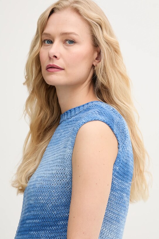 United Colors of Benetton sweter bawełniany niebieski 108FD10CL