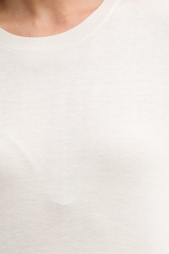 United Colors of Benetton sweter z dodatkiem jedwabiu 1ZRED10CP beżowy