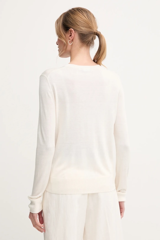 Odzież United Colors of Benetton sweter z dodatkiem jedwabiu 1ZRED10CP beżowy