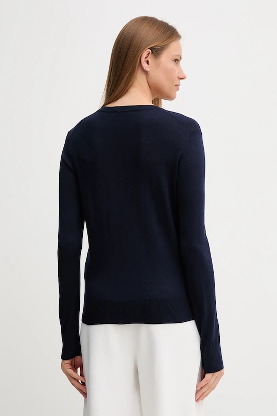 Îmbrăcăminte United Colors of Benetton pulover din amestec de mătase 1ZRED10CP bleumarin