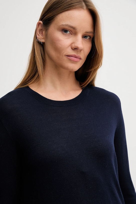 United Colors of Benetton pulover din amestec de mătase bleumarin 1ZRED10CP