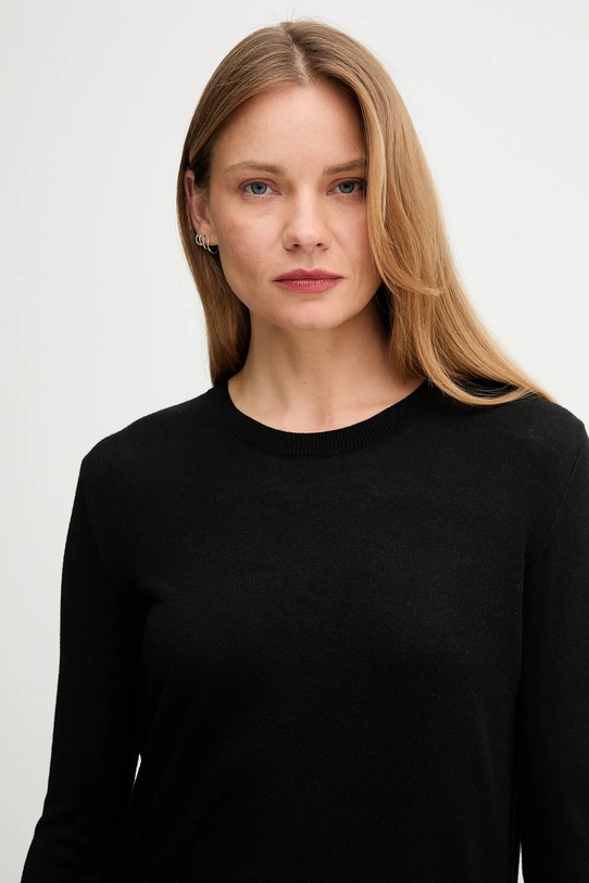 Sveter s prímesou hodvábu United Colors of Benetton čierna 1ZRED10CP