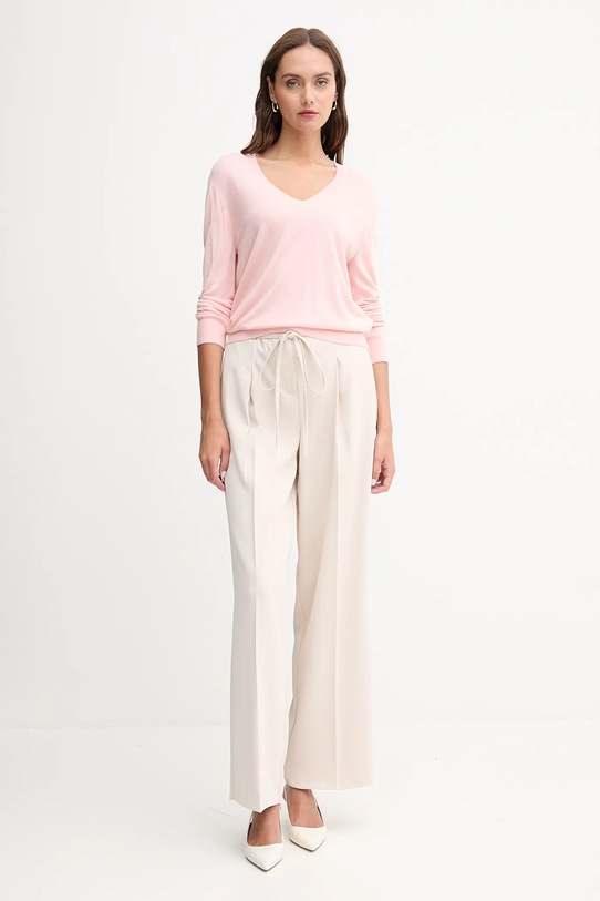 United Colors of Benetton sweter z domieszką jedwabiu 1ZRED402L różowy AW25