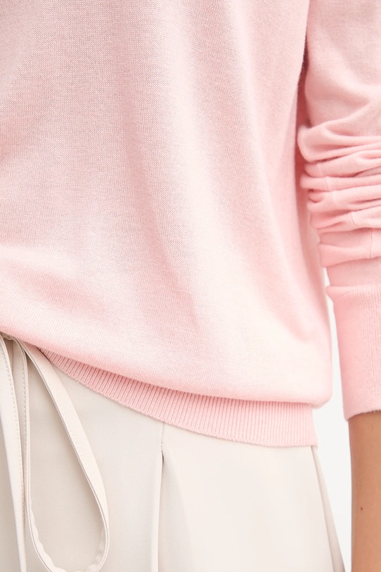 United Colors of Benetton sweter z domieszką jedwabiu 1ZRED402L różowy