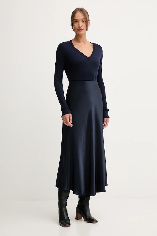 United Colors of Benetton sweter z domieszką jedwabiu 1ZRED402L granatowy AW25