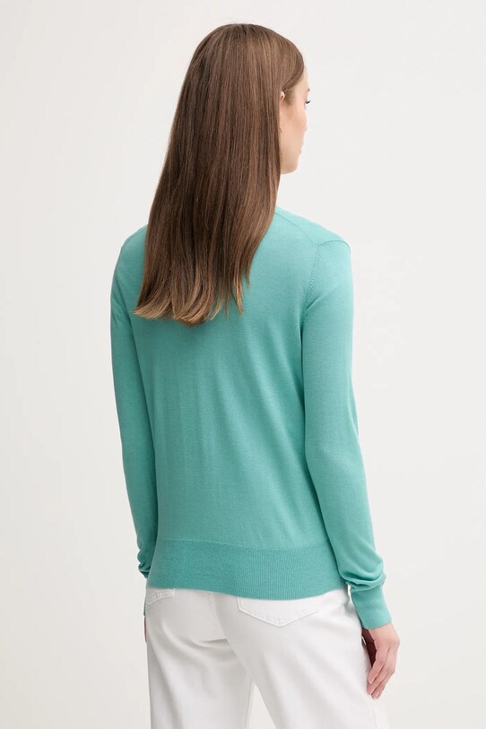 Îmbrăcăminte United Colors of Benetton pulover din amestec de mătase 1ZRED402L turcoaz