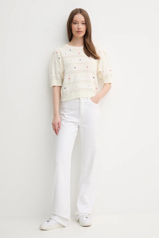 Памучен пуловер United Colors of Benetton 10C1E10DO бежов SS25