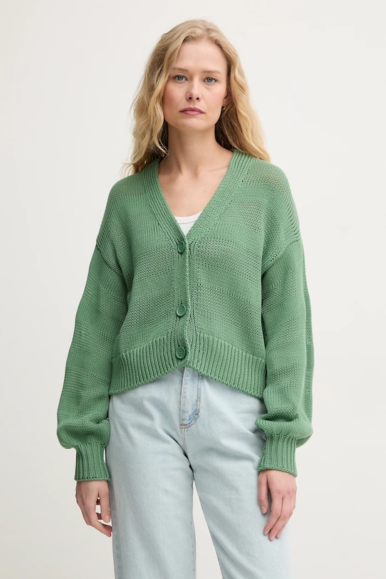 Бавовняний кардиган United Colors of Benetton бавовна зелений 1898D604S