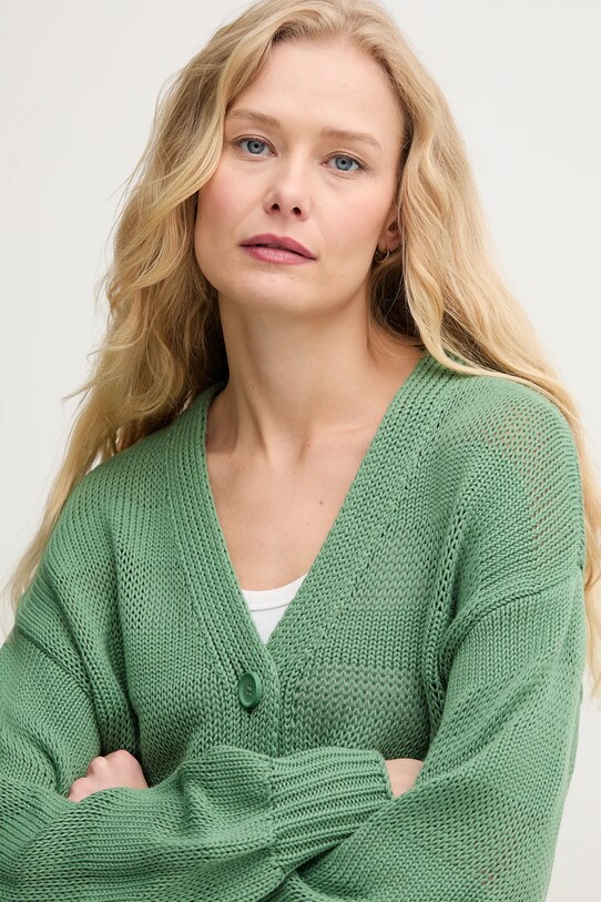 Бавовняний кардиган United Colors of Benetton зелений 1898D604S