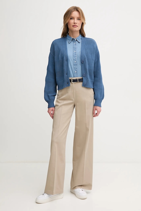 United Colors of Benetton pamut kardigán 1898D604S kék SS25