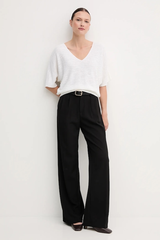 United Colors of Benetton sweter z domieszką lnu 115GD10CS beżowy SS25