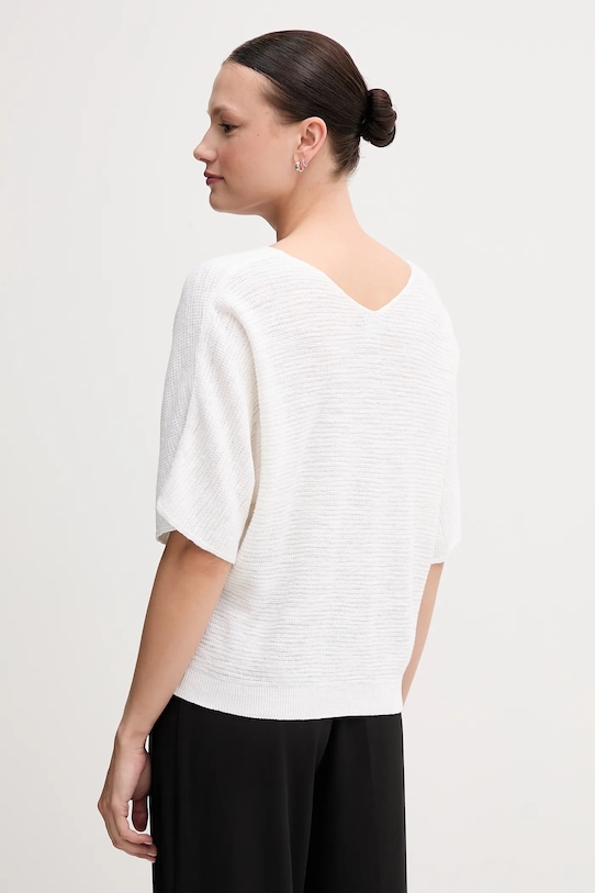 Odzież United Colors of Benetton sweter z domieszką lnu 115GD10CS beżowy