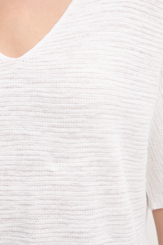 United Colors of Benetton sweter z domieszką lnu 115GD10CS beżowy