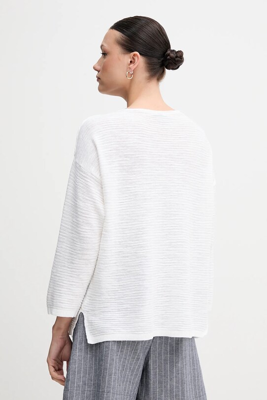 Abbigliamento United Colors of Benetton maglione con aggiunta di lino 115GD10CT bianco