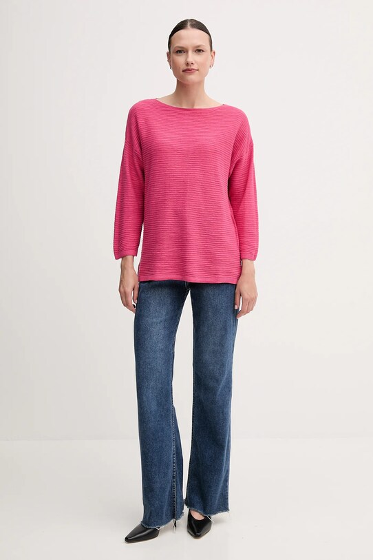 Πουλόβερ από λινό μείγμα United Colors of Benetton 115GD10CT ροζ SS25