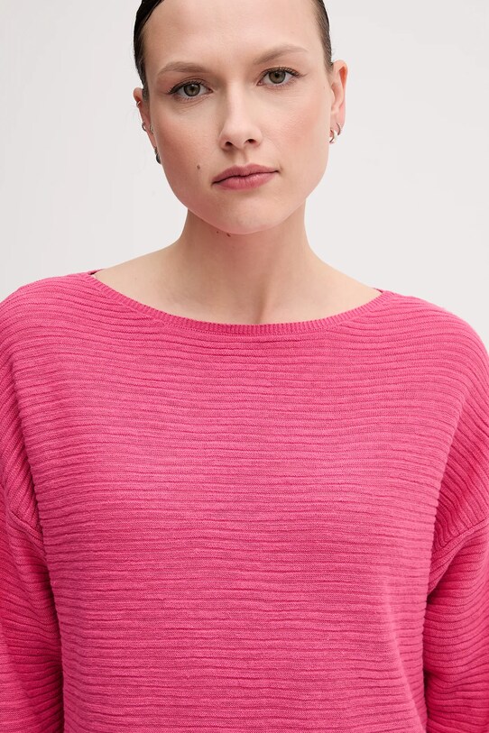 Πουλόβερ από λινό μείγμα United Colors of Benetton ροζ 115GD10CT