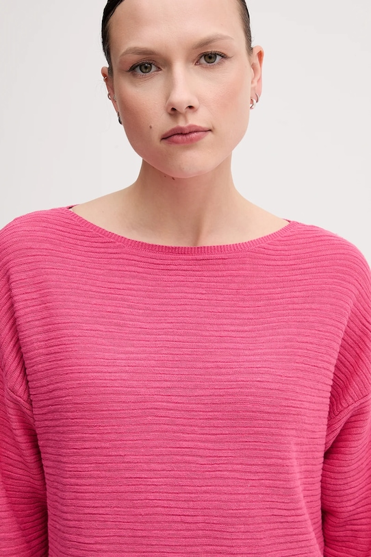 Πουλόβερ από λινό μείγμα United Colors of Benetton ροζ 115GD10CT
