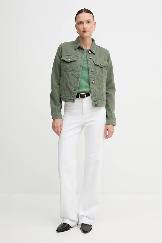 Sveter s prímesou ľanu United Colors of Benetton 115GD10CT zelená SS25