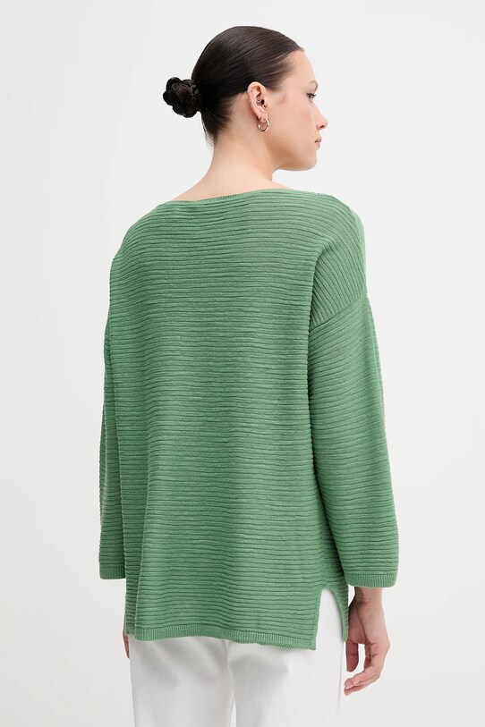 Odjeća Pulover s dodatkom lana United Colors of Benetton 115GD10CT zelena