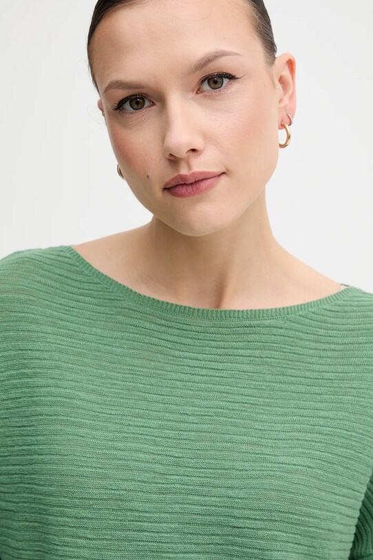 Pulover s dodatkom lana United Colors of Benetton zelena 115GD10CT