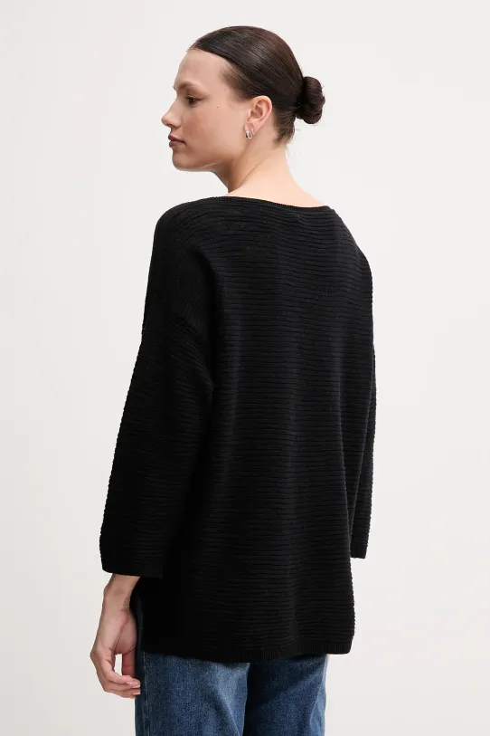 Îmbrăcăminte United Colors of Benetton pulover din amestec de in 115GD10CT negru