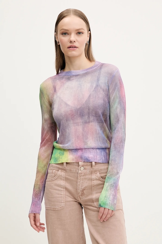 Desigual pulóver BOGEN mintás lila 25SWJF24