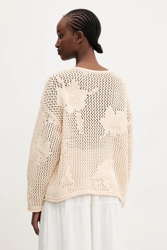 Odzież Desigual sweter z domieszką lnu BRUMA 25SWJF26 beżowy