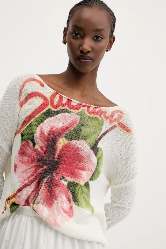 Desigual sweter RIBE beżowy 25SWJF16