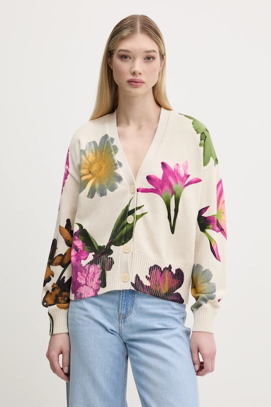 Desigual cardigan VANIA cu modele bej 25SWJF34